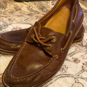 Brown Leather Men's Loafers / Sperry Gold Cup